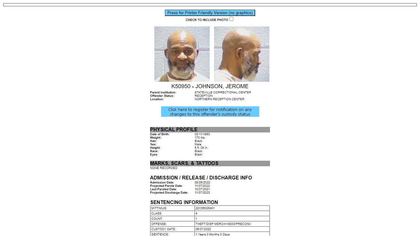 Illinois Department of Corrections - Inmate Search